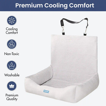Frostcore™ Dog Cooling Car Seat Bed - Waffle Grey