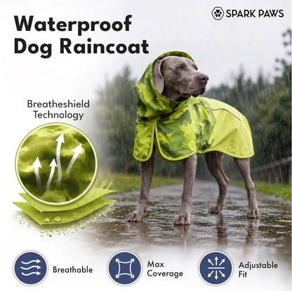 Breatheshield™ Dog Raincoat - Camo Lime
