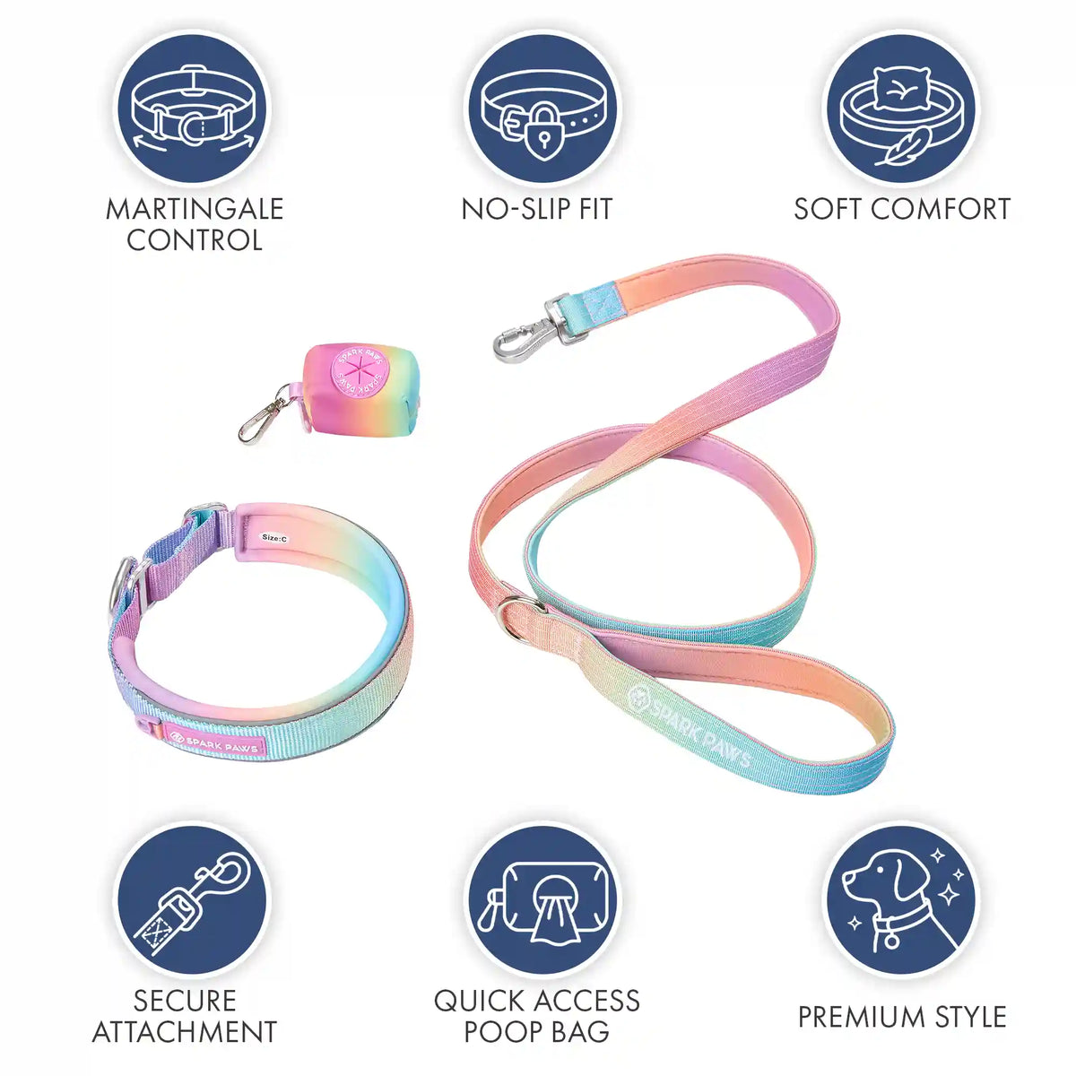 Martingale Collar Set - Pastel Icing