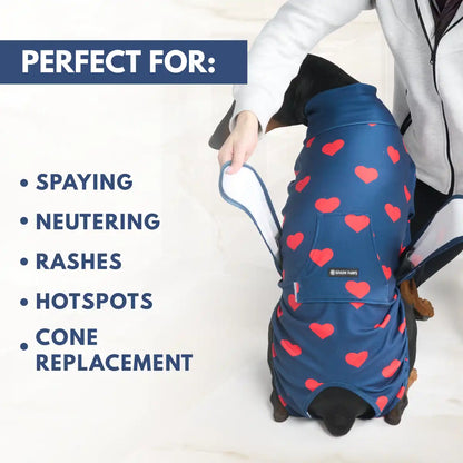Dog Surgical Suit - Hearts