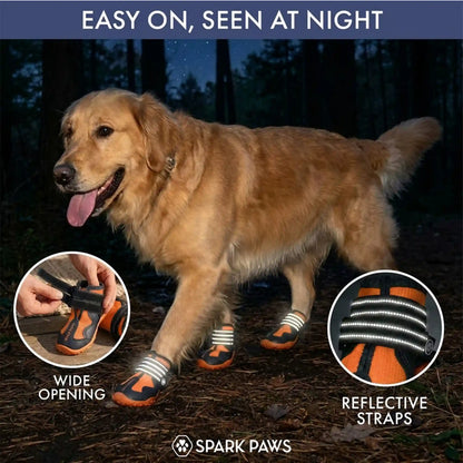 365 All-Season Dog Shoe 4PC Set - Black Orange