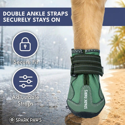 365 All-Season Dog Shoe 4PC Set - Green
