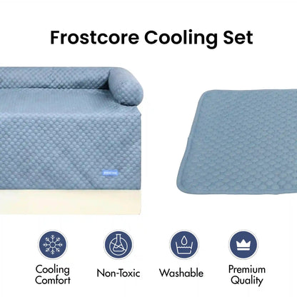 Frostcore™ Cooling Couch Cover Dog Bed and Cooling Mat Set - Ash Blue