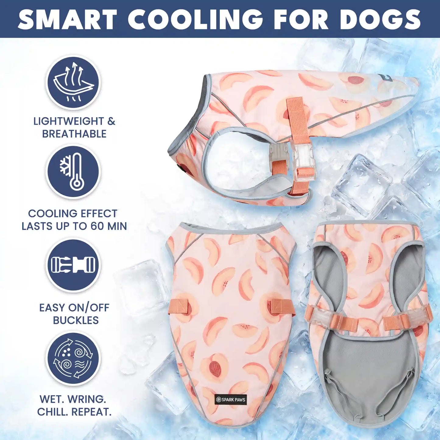 Dog Cooling Vest - Peaches