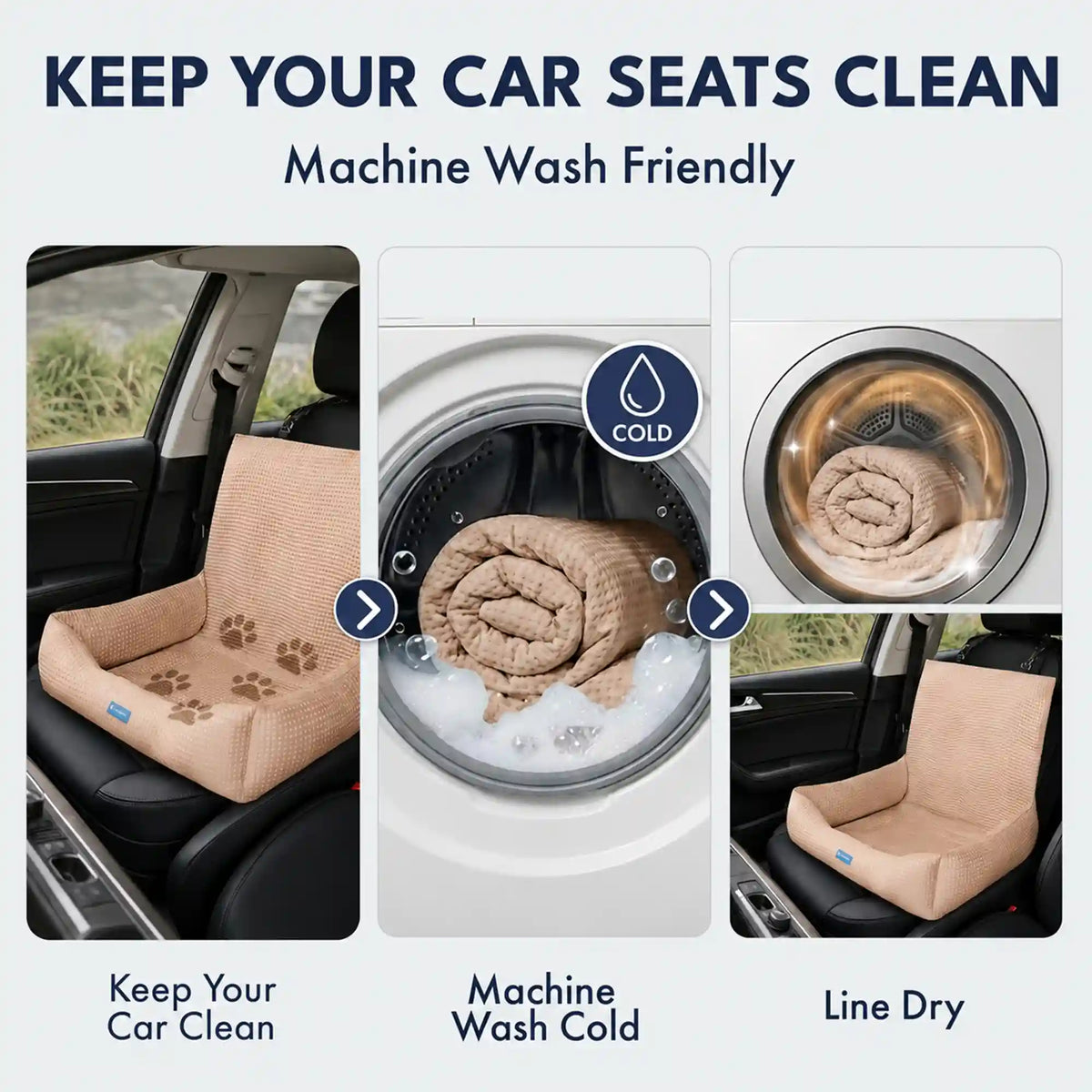 Frostcore™ Dog Cooling Car Seat Bed - Waffle Brown