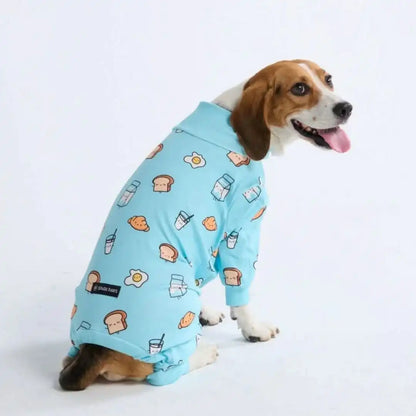 Human Pajama Top - Breakfast Blue