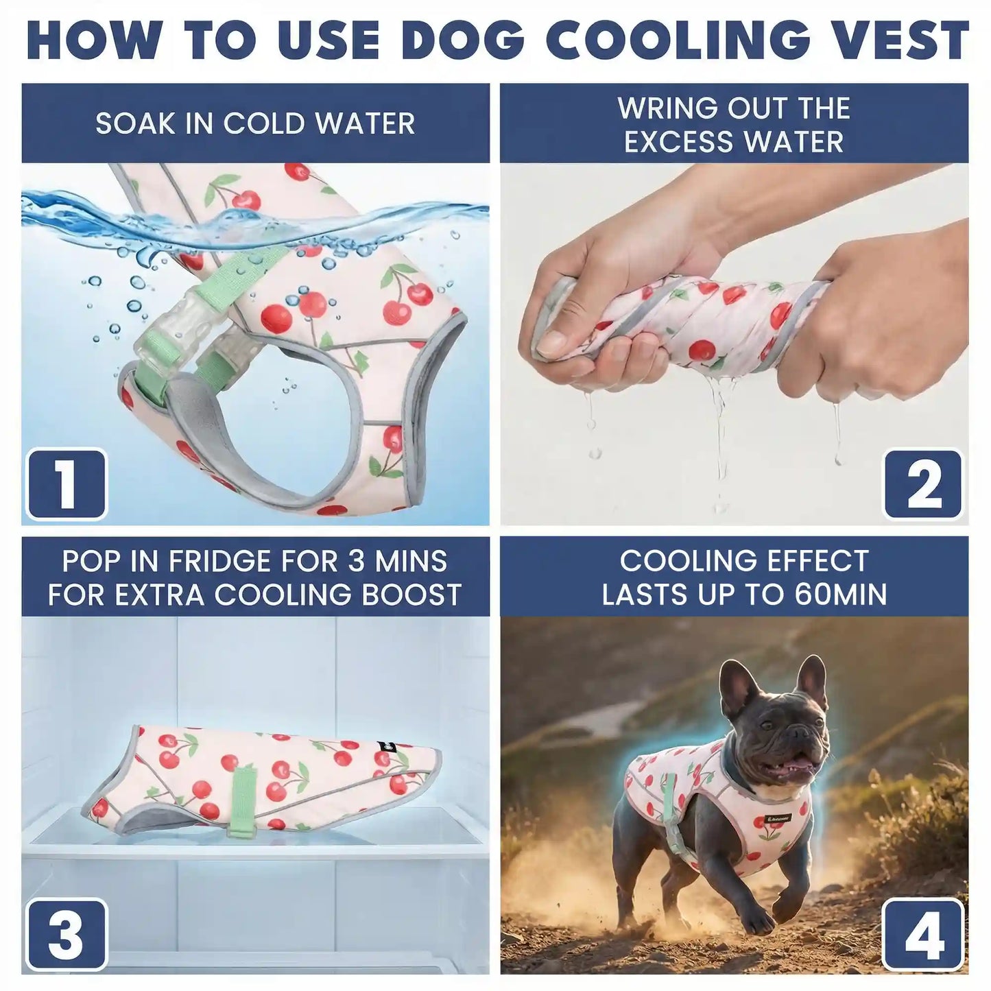 Dog Cooling Vest - Cherries