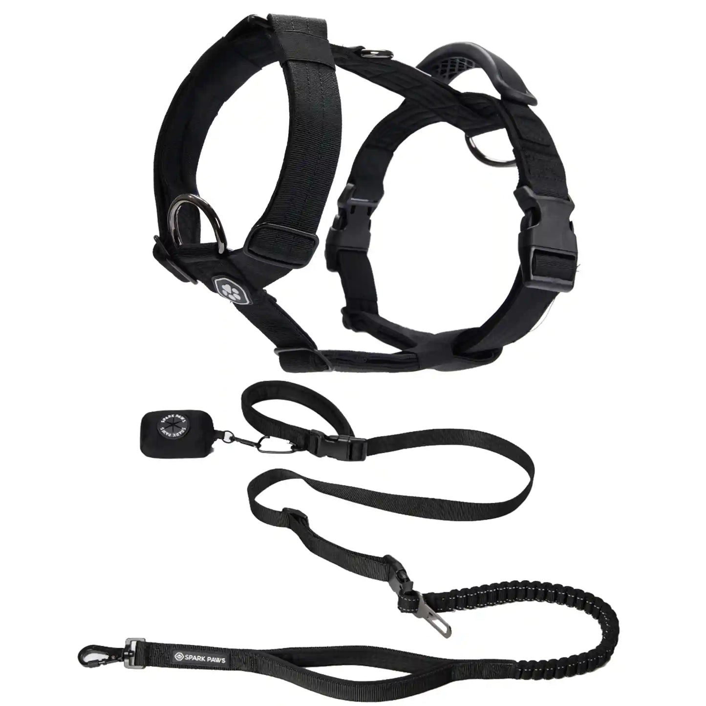Comfort Control No-Pull Dog Harness and Multipurpose Leash Set - Black