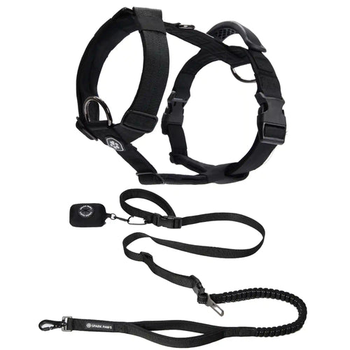 Comfort Control No-Pull Dog Harness and Multipurpose Leash Set - Black