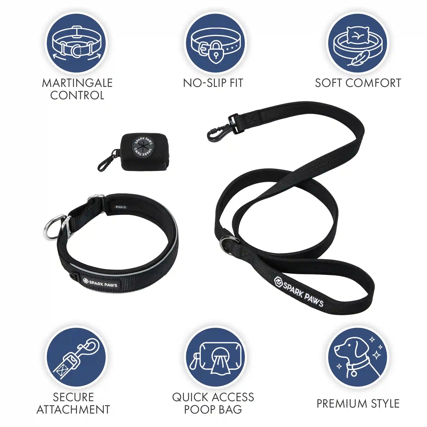 Martingale Collar Set - Black