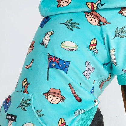 The Australia Dog Hoodie - Teal