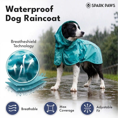 Breatheshield™ Dog Raincoat - Camo Teal