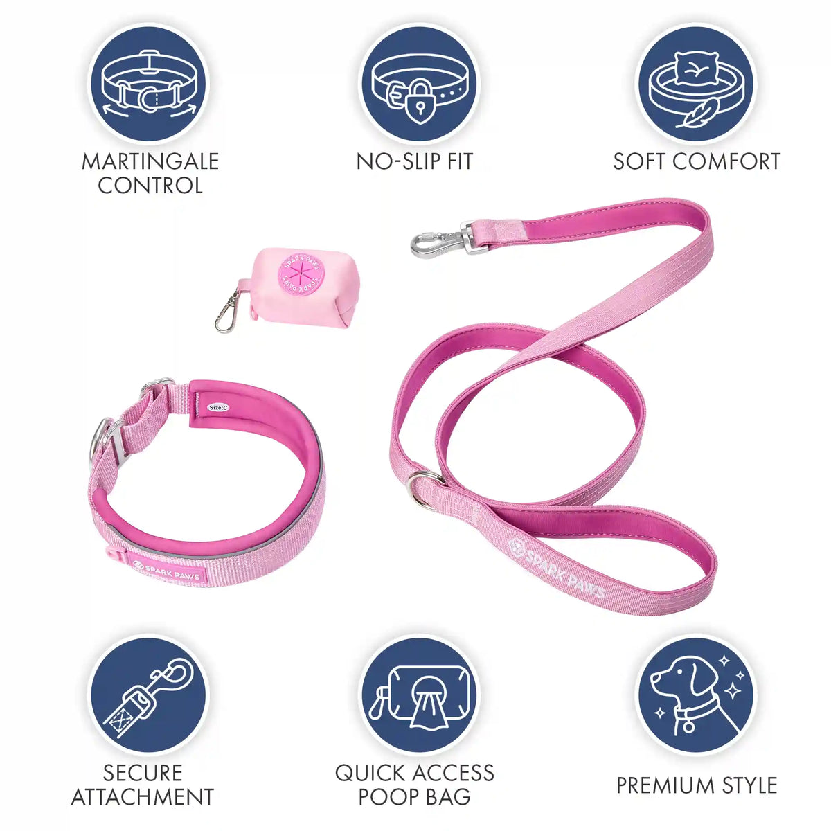 Martingale Collar Set - Pink