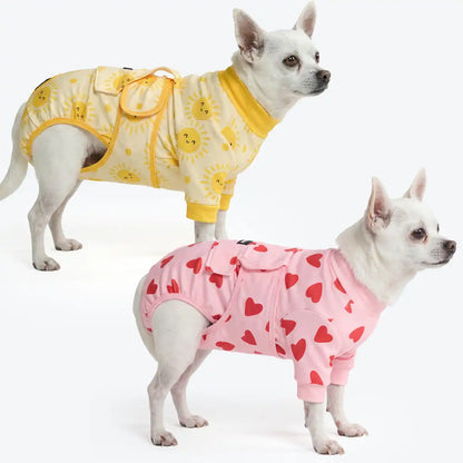 Dog Surgical Suit (2-pack) - Pink Hearts and Sunshine