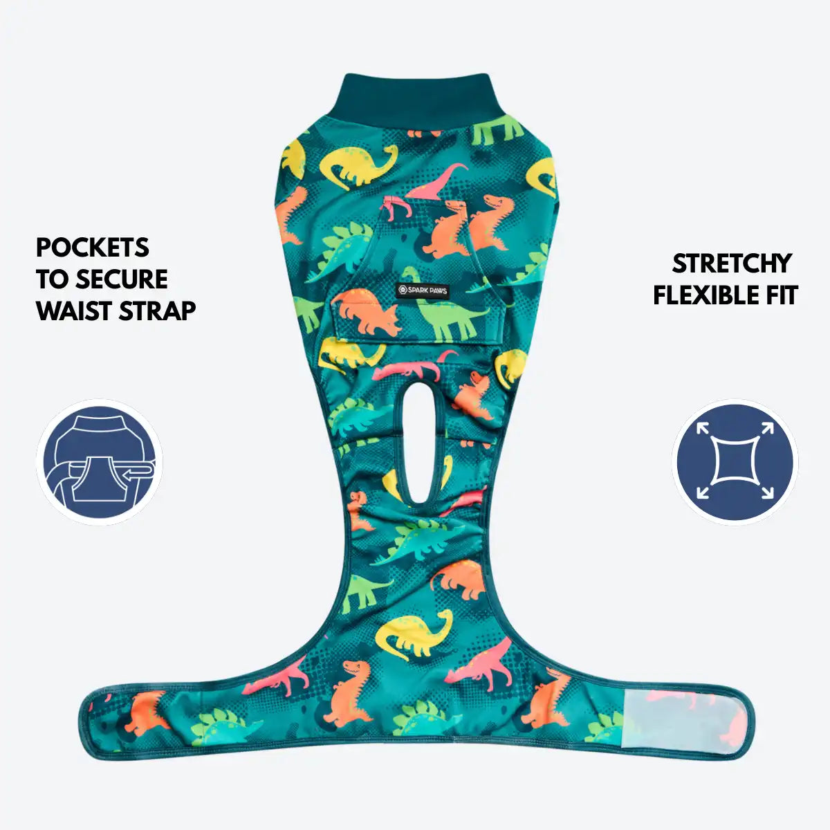 Dog Surgical Suit  (2-pack) - Dinosaurs and Sunshine
