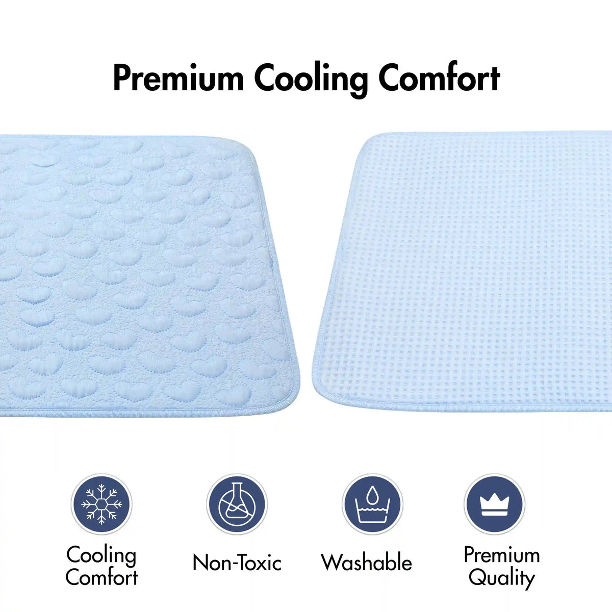 Frostcore™ Cooling Mat (2-pack) - Hearts Blue & Waffle Blue