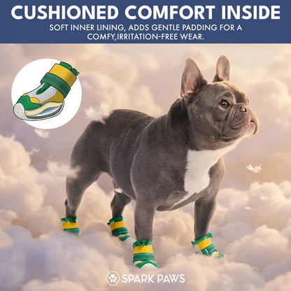 Hot Pavement Pawtector Dog Shoes - Green Yellow