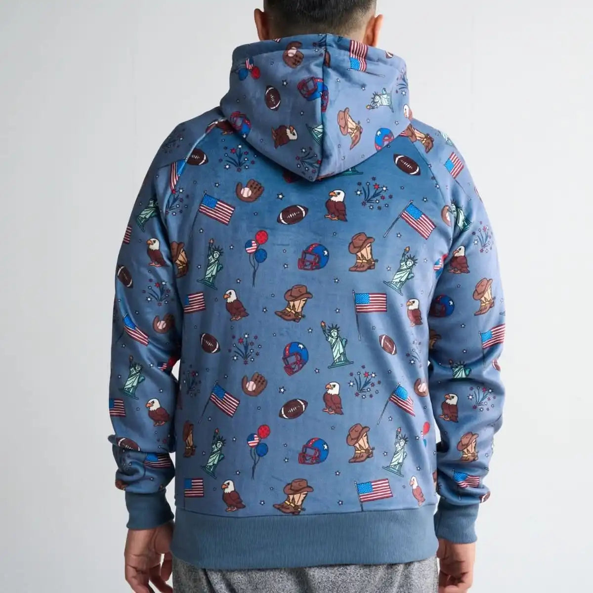 The USA Human Hoodie - Blue